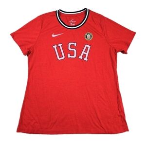 Nike Tee Team USA Olympic Legend Tee Womens M T-Shirt Red Sporty Americana